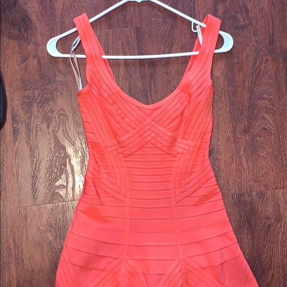 Coral Herve Leger Dress - 100% authentic - Picture 3 of 8